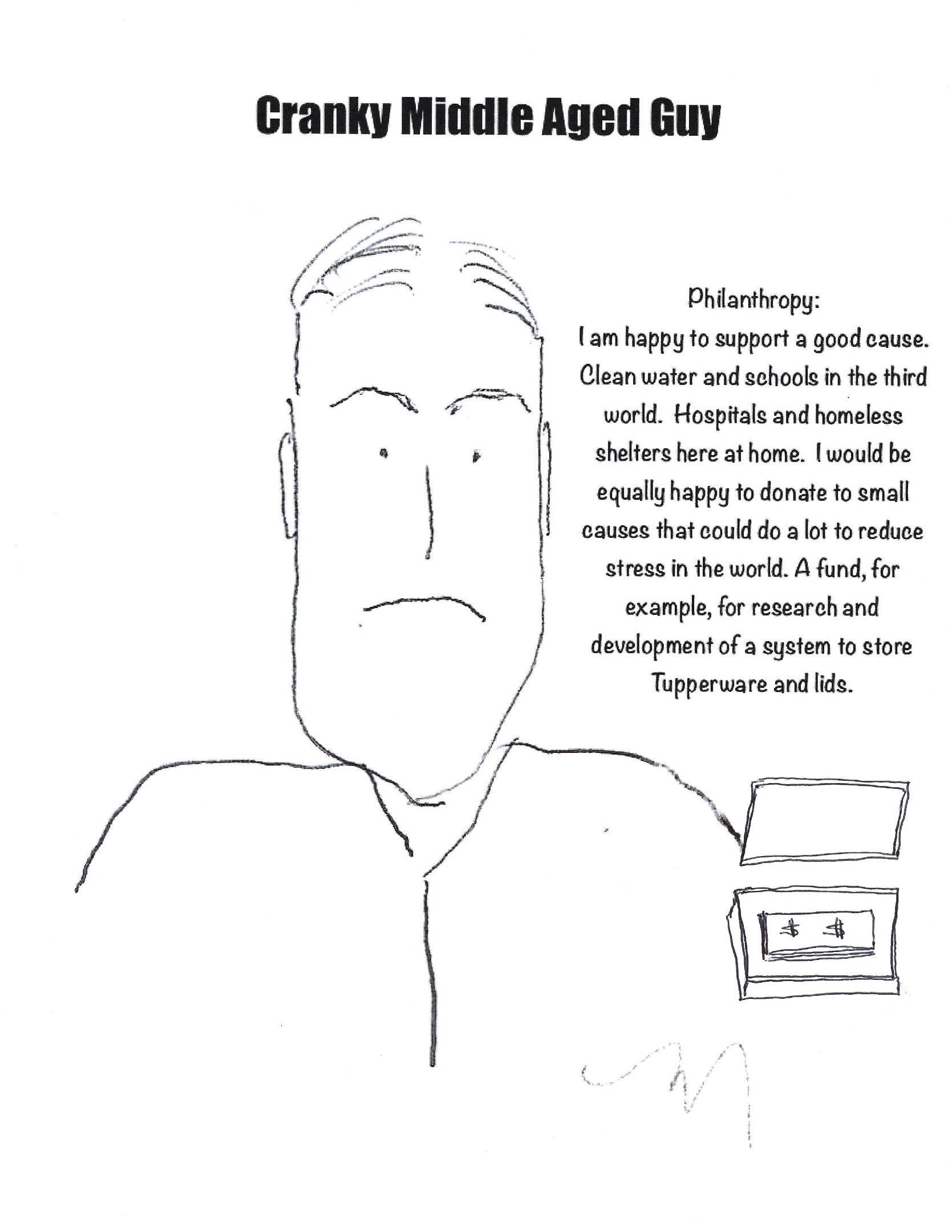 Cranky comic about losing the Tupperware lid