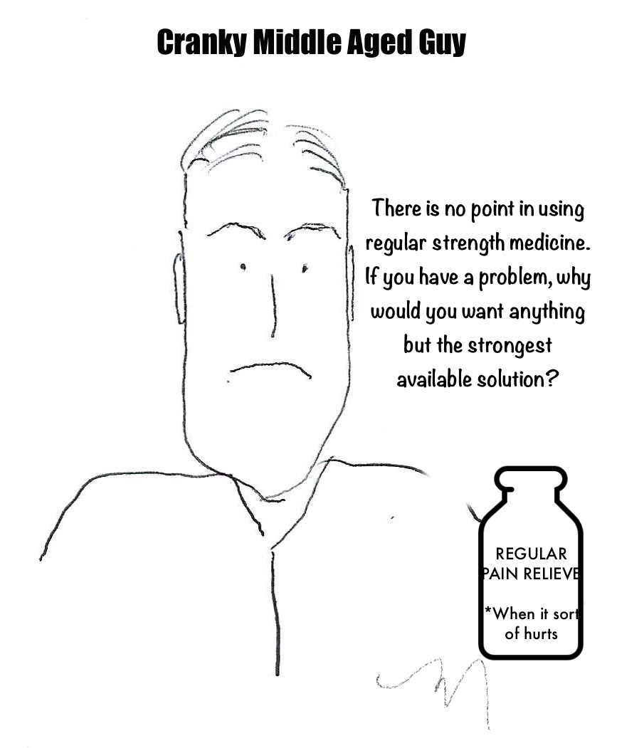 Man talking about getting extra strength tylenol to help with his pain