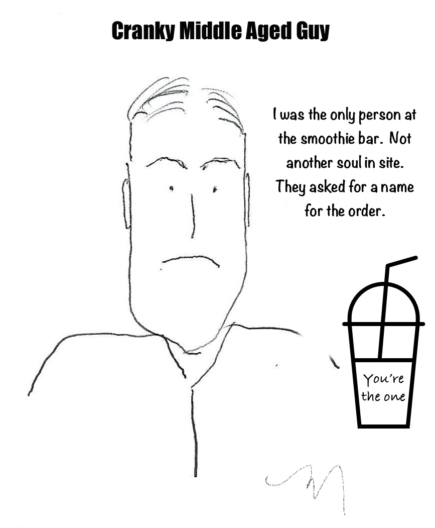 Smoothie barista asking for name for the smoothie