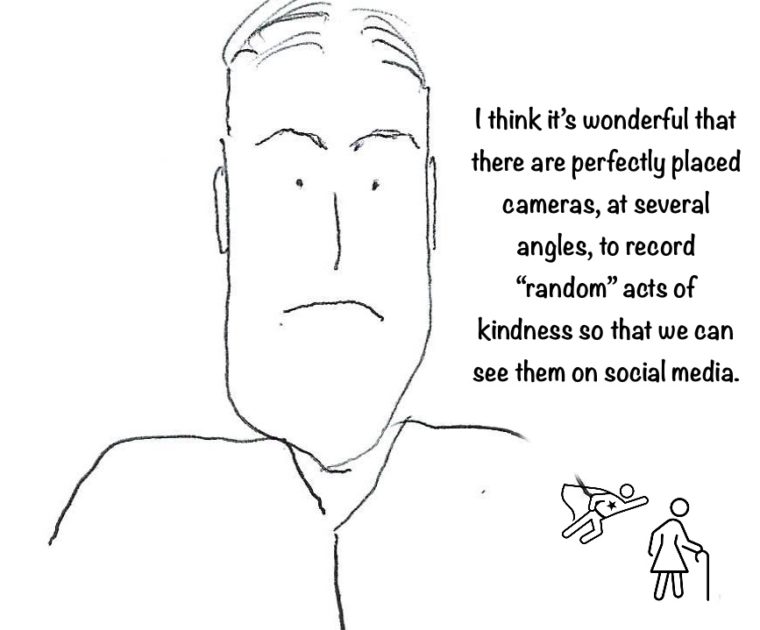 Ironic how social media is able to capture "random" acts of kindness