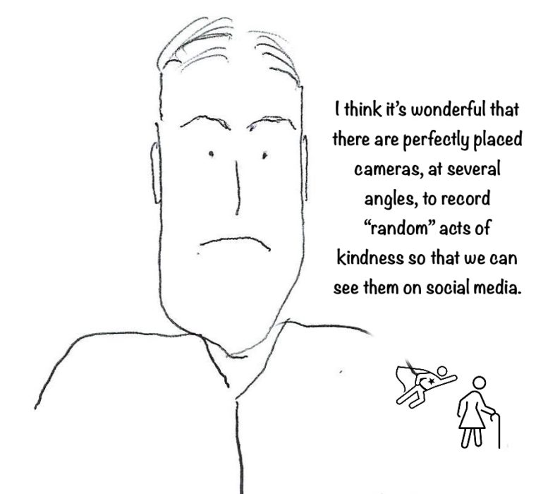 Ironic how social media is able to capture "random" acts of kindness